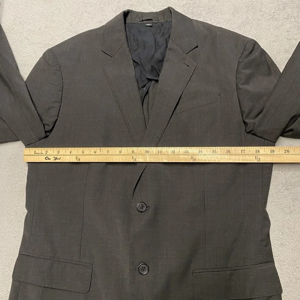 All Saints Blazer Mens Medium Charcoal Gray Wool Blend Stretch 38 Surgeon Cuff‎
